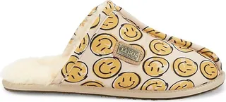 Smile Graphic Satin Mule Slippers