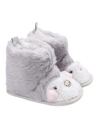 Soft Sole Anti-Slip Warm Winter Snow Boots Grey/White 