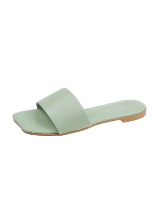 Lightweight Soft Simple Slippers Green 