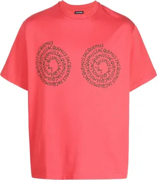 logo swirl-print cotton T-shirt
