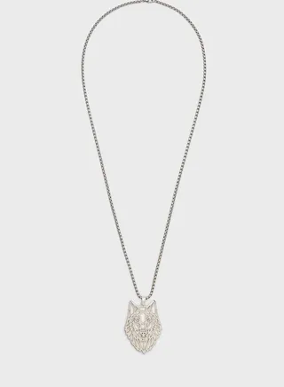 Wolf Filigree Pendant Necklace
