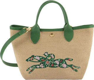 Longchamp Logo Embroidered Small Tote Bag