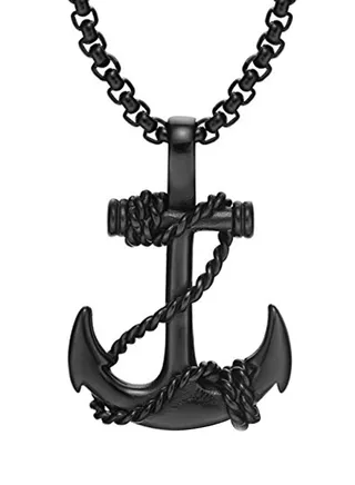 Stainless Steel Anchor Pendant Necklace 