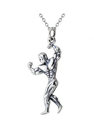 925 Sliver Fitness Pendant Necklace 