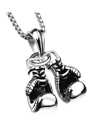Punk Stainless Steel Boxing Gloves Chain Pendant Necklace 