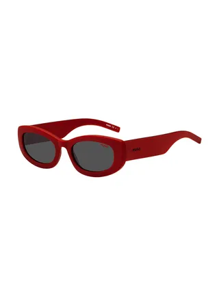 Women's UV Protection Rectangular Sunglasses - Hg 1253/S Red 54 - Lens Size: 54 Mm 