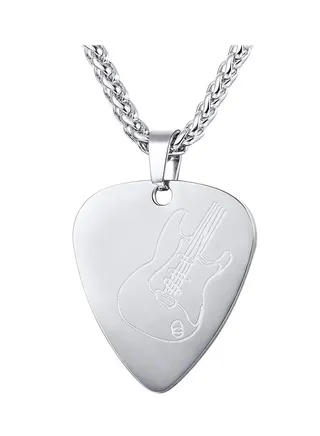 Guitar Pick Necklace With Adjustable Chain 