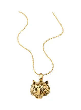 Stainless Steel Tiger Head Pendant Necklace 