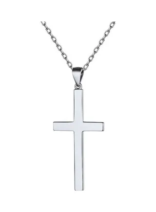 Rhodium Plated Ziron Studded Pendant Necklace 