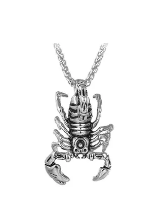 Stainless Steel Scorpion Pendant Necklace 