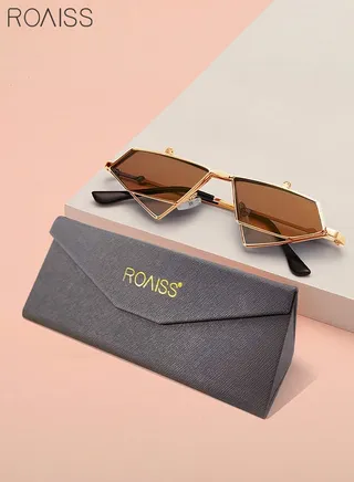 Flip Up irregular Sunglasses for Women Vintage Metal Frame Eyewear UV Protection Retro Steampunk Style for Outdoor Party Street Photography 