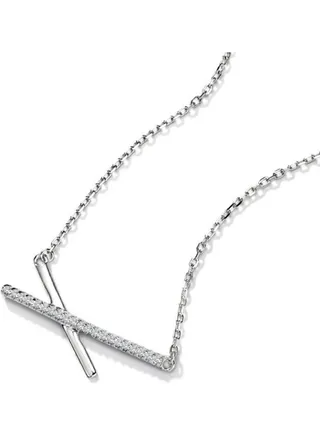 S925 Sterling Silver Crystal Studded Pendant Necklace 