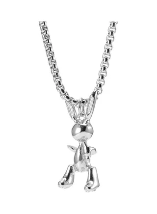 Rhodium Plated Ziron Studded Pendant Necklace 
