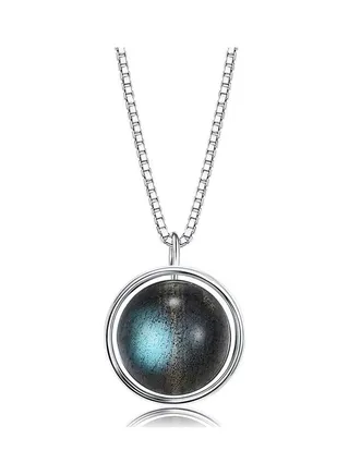 S925 Sterling Silver Crystal Studded Pendant Necklace 