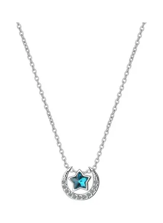 S925 Sterling Silver Crystal Studded Pendant Necklace 