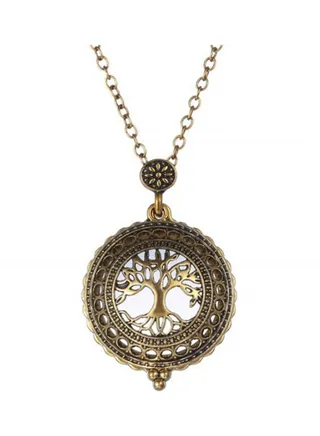 Tree Of Life Magnifier Glass Sliding Top Magnet Pendant Necklace 
