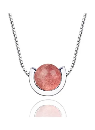Rhodium Plated Ziron Studded Pendant Necklace 