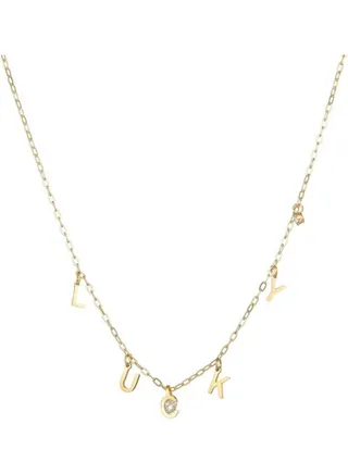 Rhodium Plated Ziron Studded Pendant Necklace 