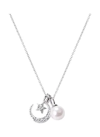 S925 Sterling Silver Crystal Studded Pendant Necklace 