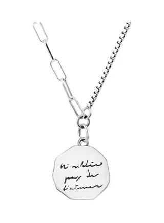 Rhodium Plated Ziron Studded Pendant Necklace 