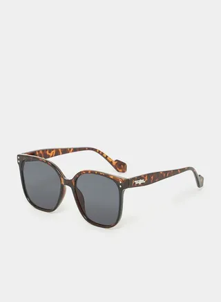 Tortoise Square Frame Sunglasses