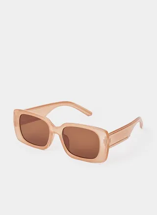 Solid Rectangle Frame Sunglasses