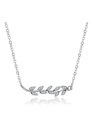 S925 Sterling Silver Crystal Studded Pendant Necklace 