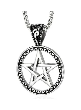Rhodium Plated Ziron Studded Pendant Necklace 