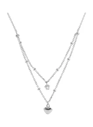 S925 Sterling Silver Crystal Studded Pendant Necklace 