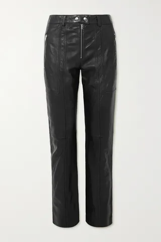 Isabel Marant - Anazia Paneled Leather Slim-leg Pants - Black