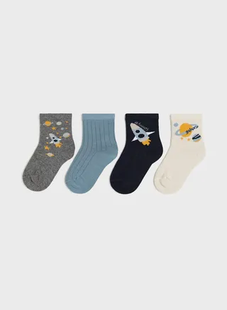 Infant 4 Pack Assorted Socks
