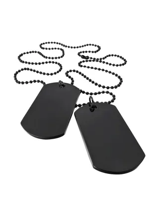 2-Piece Zinc Alloy Tag Pendant Necklace Set 
