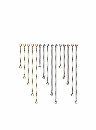 Necklace Extenders, Stainless Steel Chain Extenders Gold Silver for Jewelry Making 