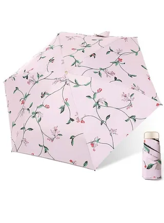 Travel Umbrella UV Small Compact Protection Mini Perfect for Lightweight Portable Parasol Outdoor Sun Rain Men Women and Kids 