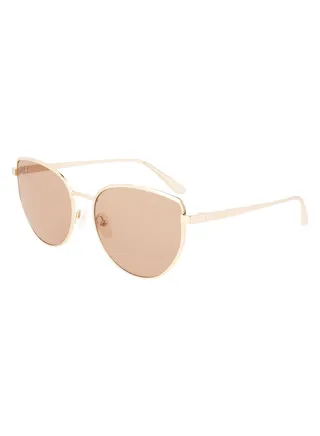 Full Rim Metal Modified Rectangle Calvin Klein Sun Ck22113S 5818 (718) Yellow Gold 