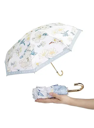 Sun Umbrella UV Protection Small Travel Compact for Rain Lightweight Portable Parasol Blocker for Women Girls Mini Perfect Blue 