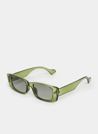 Transparent Frame Rectangle Sunglasses