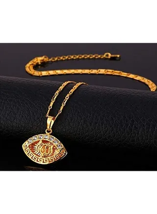 Fashion Jewelry Highly craftsmanship Dubai Gold plated luxury Golden Islam Allah Pendant Necklace For Women Girls Men 