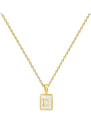 Necklace With Pendant Letter D 