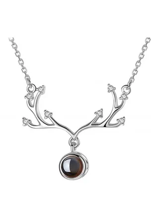 Sliver Plated Antlers Design Necklace 