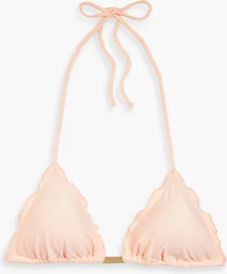 Ruffled triangle bikini top