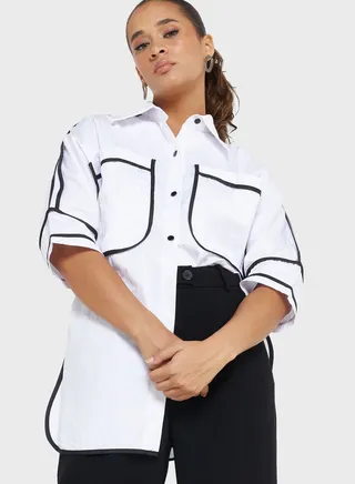 Contrast Piping Shirt
