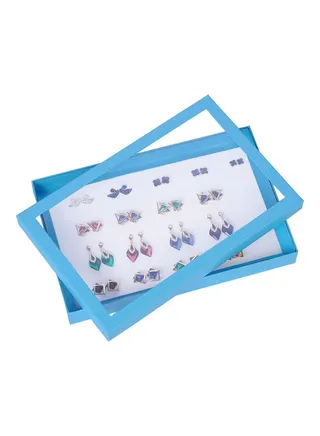 100 Slot Ring Display Box Jewelry Tray Ring Box Earring Holder Ear Stud Storage Tray Women Jewelry Organizer Paper 