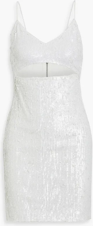 Valli cutout sequined mesh mini dress