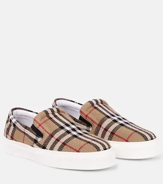 Vintage Check cotton slip-on sneakers
