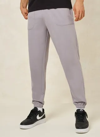 Oversized Terry Jogger with Panel Pocket & Elasticated Cuff