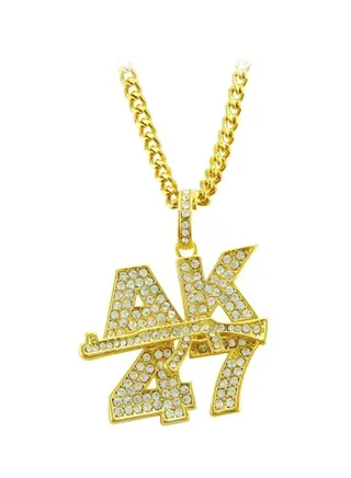 AK47 Pistol Shaped Pendant Necklace 