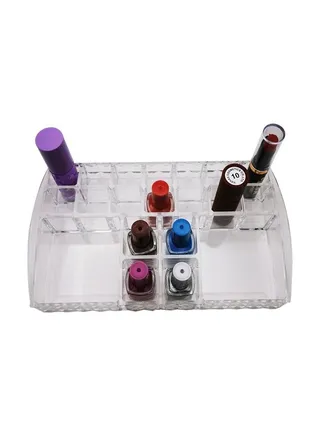 20 Spaces Clear Acrylic Lipstick Organizer Display Stand Cosmetic Makeup Organizer for Lipstick, Brushes, Bottles 