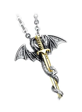 Stainless Steel Dragon Pendant Necklace 