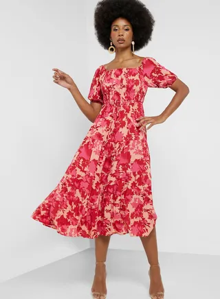 Printed Belted Dress